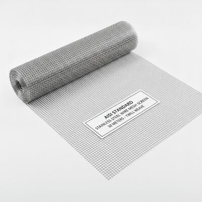 AISI Standard Stainless Steel Wire Mesh Screen 30 Meters Length Twill Weave Technique Ideal for Screening and Separation